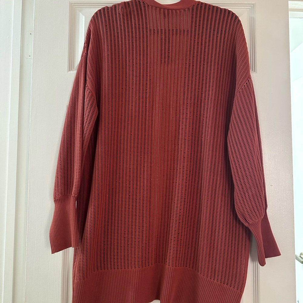 Women's Rust Open-Front Cardigan - Picture 3 of 4